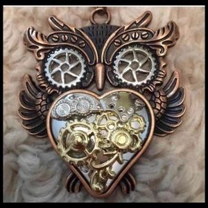 Copper Owl Steampunk Necklace